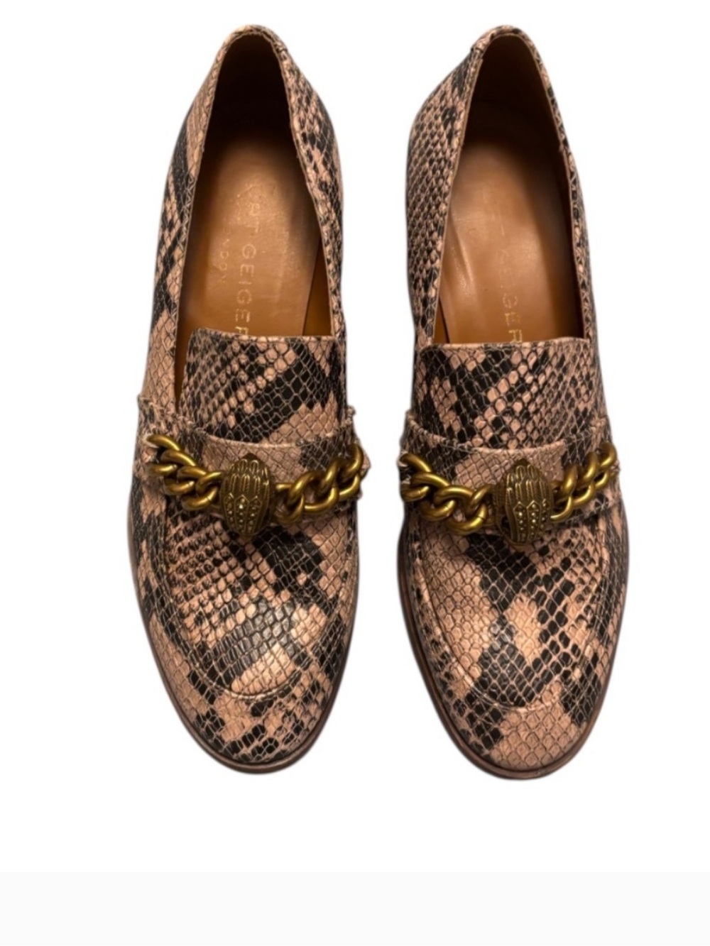 Kurt Geiger Snake-Print Chain Heels